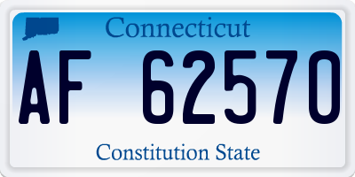 CT license plate AF62570