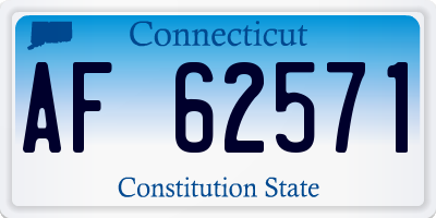 CT license plate AF62571