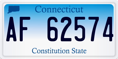 CT license plate AF62574