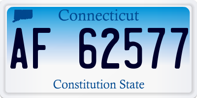 CT license plate AF62577