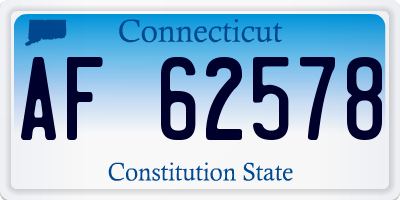 CT license plate AF62578