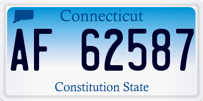 CT license plate AF62587