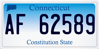 CT license plate AF62589