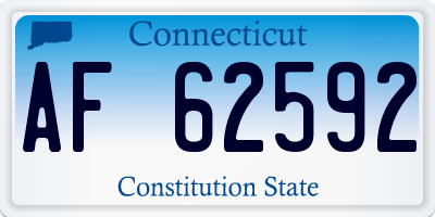 CT license plate AF62592