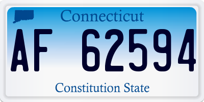 CT license plate AF62594