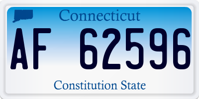 CT license plate AF62596