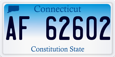 CT license plate AF62602
