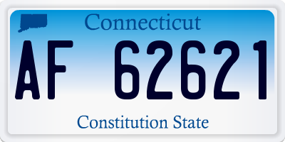 CT license plate AF62621