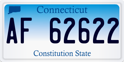 CT license plate AF62622