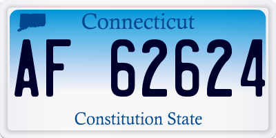 CT license plate AF62624