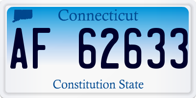 CT license plate AF62633