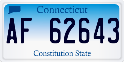 CT license plate AF62643