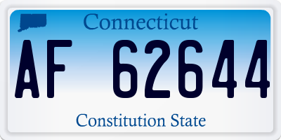 CT license plate AF62644