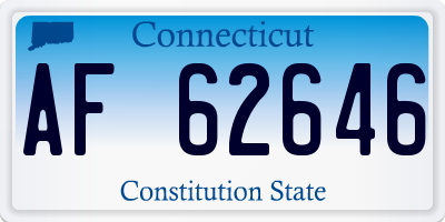 CT license plate AF62646