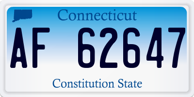 CT license plate AF62647