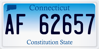 CT license plate AF62657