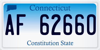 CT license plate AF62660