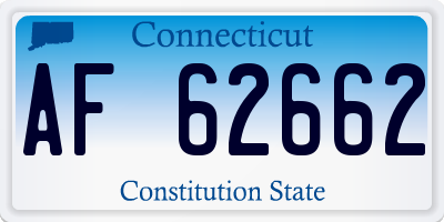 CT license plate AF62662