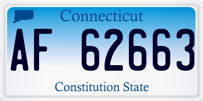 CT license plate AF62663