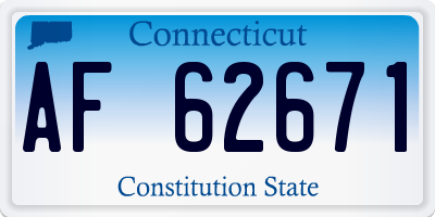 CT license plate AF62671
