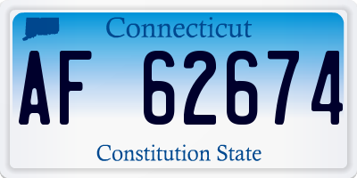 CT license plate AF62674
