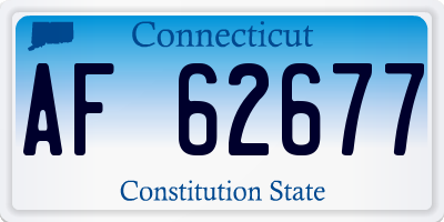 CT license plate AF62677
