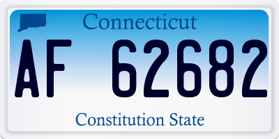 CT license plate AF62682