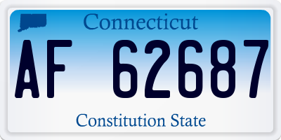 CT license plate AF62687