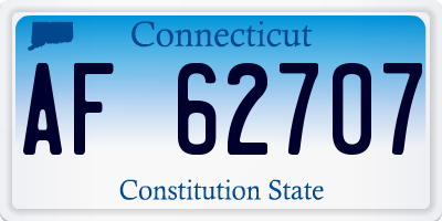 CT license plate AF62707