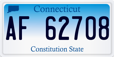 CT license plate AF62708