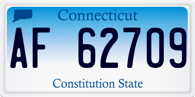CT license plate AF62709
