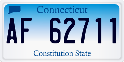 CT license plate AF62711