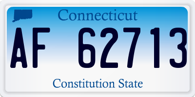 CT license plate AF62713