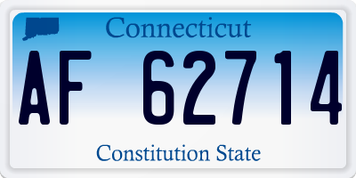 CT license plate AF62714