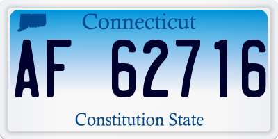 CT license plate AF62716