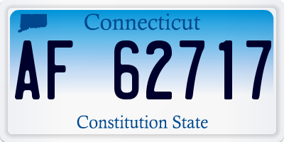 CT license plate AF62717