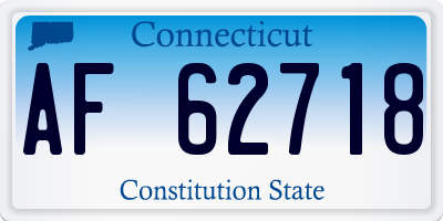 CT license plate AF62718