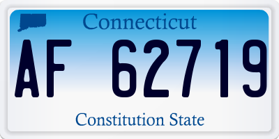 CT license plate AF62719
