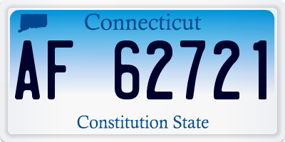 CT license plate AF62721