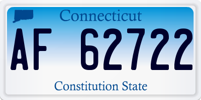 CT license plate AF62722