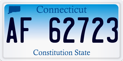 CT license plate AF62723