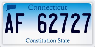 CT license plate AF62727