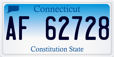 CT license plate AF62728