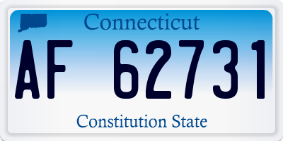 CT license plate AF62731