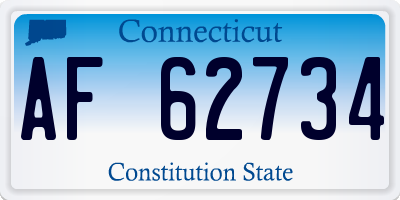 CT license plate AF62734