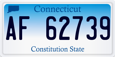 CT license plate AF62739