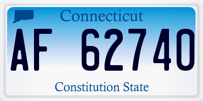 CT license plate AF62740
