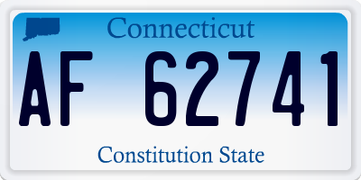 CT license plate AF62741