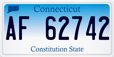 CT license plate AF62742