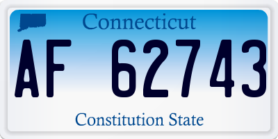 CT license plate AF62743